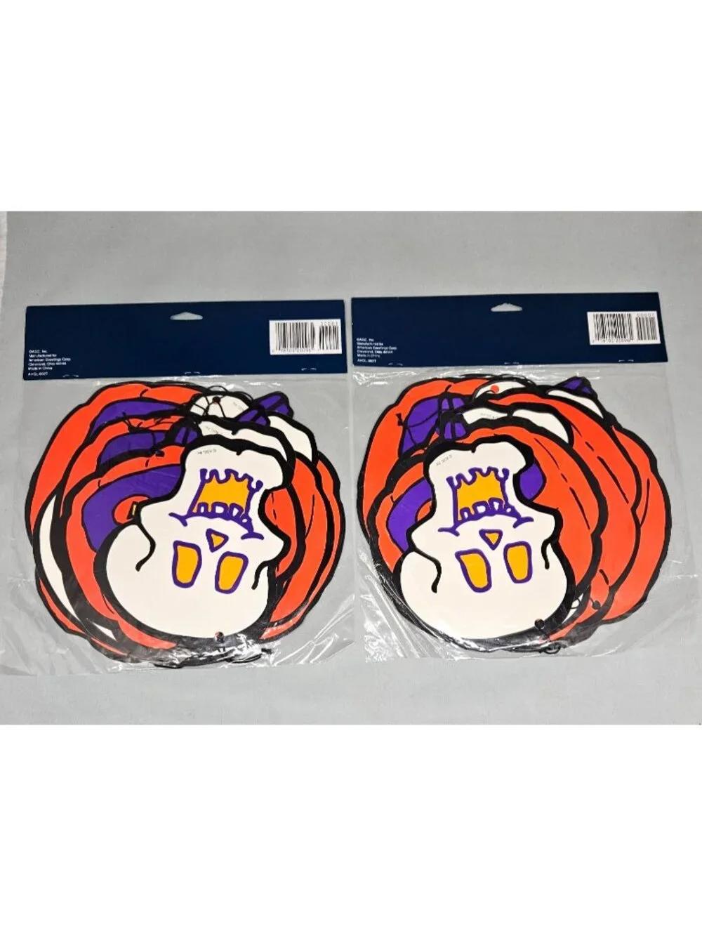 American Greetings Halloween Garland Set of 2 Jack-O-Lantern & Skulls 4 ft Each